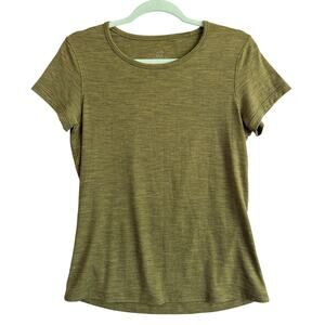 Woolx Crew Neck All Season Tee Green Medium Merino Wool Blend Casual Basics